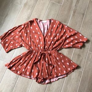 Red Dress Boutique clay orange print romper